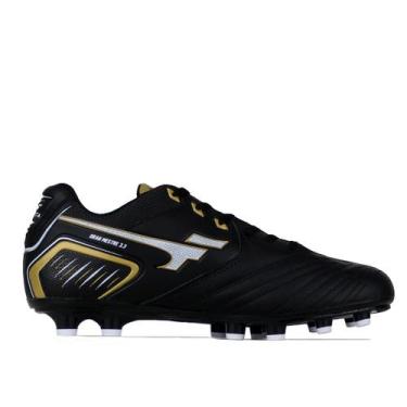 Imagem de Chuteira Campo Finta Gran Mestre Couro Natural 3.3, 41, Preto