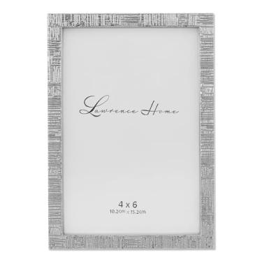 Imagem de Lawrence Frames 712446 Moldura de metal prata 10 x 15 cm com estampa de linho