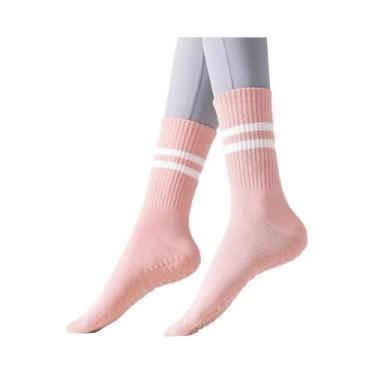 Imagem de Meias Antiderrapantes Para Yoga E Pilates Femininas, Meias Com Aderênc
