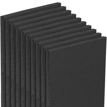 Imagem de Mat Board Center, pacote com 10 placas de espuma sem ácido, placas de espuma preta de 20,3 x 25,4 cm, 3/40.6 cm de espessura