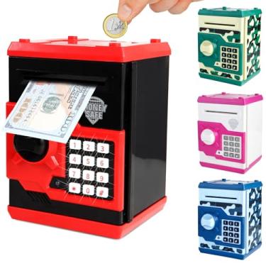 Imagem de Pup Go Caixa eletrônico para meninas, papel de rolagem automática, cofrinho com código de senha, caixa econômica de moedas para crianças de 3 anos, 4, 5, 6, 7 e 8, presente de aniversário perfeito