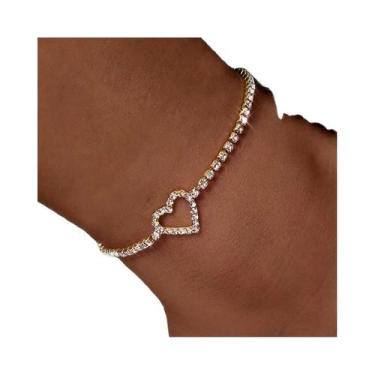 Imagem de Pulseiras De Corrente Com Strass Prata E Ouro Para Mulheres, Acessório