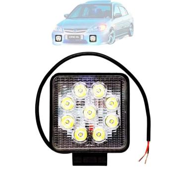 Imagem de Farol De Milha Led 27W Quadrado 9 Leds Off Road Universal