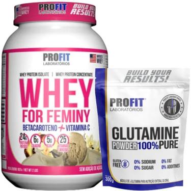 Imagem de WHEY FOR FEMINY 907G l GLUTAMINA PURA 300G l PROFIT-Unissex
