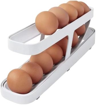 Imagem de Organizador Porta Ovos para Geladeira 4 Andares - Suporte para Ovos com Capacidade para 20-30 Unidades, Prático e Econômico(2 andares)