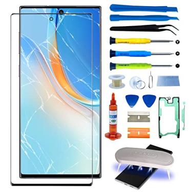 Imagem de Original Samsung Galaxy Note 10 Plus tela de substituição 6,8" 10+ Series Kit de reparo de vidro frontal inclui adesivo de moldura impermeável, cola de reparo e kit de ferramentas para lâmpada (sem digitalizador, sem LCD) Série SM-965