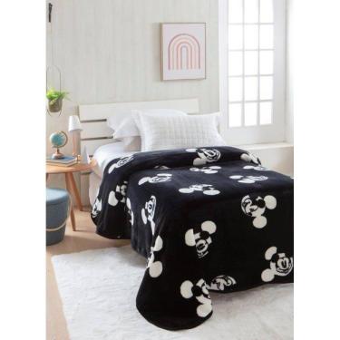Imagem de Cobertor Solteiro Mickey Preto E Branco Jolitex Ternille