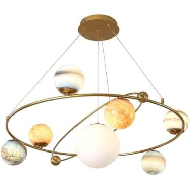 Imagem de Luzes pendentes LED de vidro modernas reguláveis, lustre de globo de luxo, luzes suspensas de teto para sala de estar, sala de jantar, lâmpadas de lustre