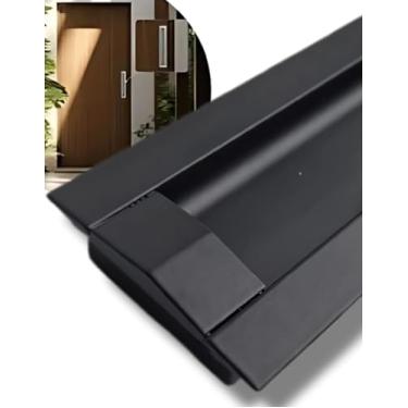 Imagem de Puxador Armario 20cm Concha Cozinha Porta Madeira Invisivel (Preto)