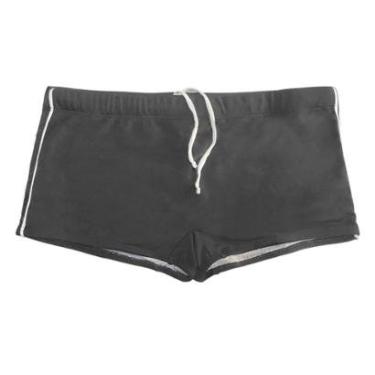 Imagem de Sunga boxer masculina de praia Águas Claras lateral larga com cordão ajustável e proteção UV50+-Masculino