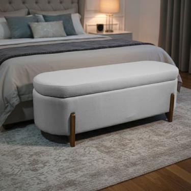 Imagem de Banco Baú Organizador Estofado Orgânico Milão Peseira 1,40 Bouclê - Mo