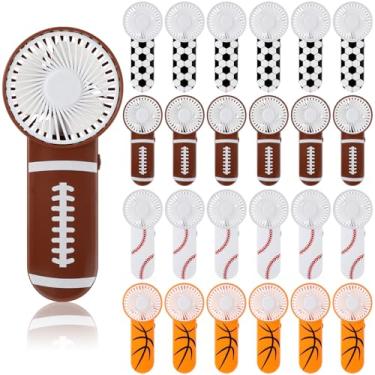 Imagem de Riakrum 24 peças de lembrancinhas de regresso a casa fã portátil de festa esportiva mini futebol basquete beisebol futebol ventilador portátil pequeno pessoal portátil a granel operado por bateria