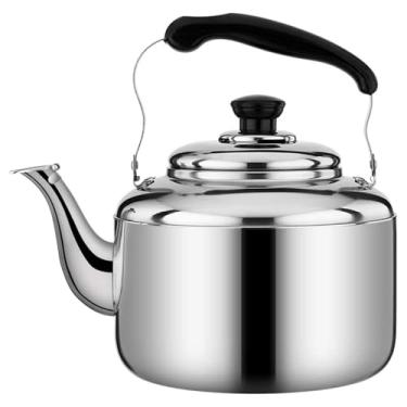 Imagem de wang hao shop Chaleira de chá, chaleira para fogão, bule de apito para fogão seguro por indução, aço inoxidável adequado para todos os tipos de fogão/cor/4L