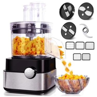 Imagem de Cortador de legumes elétrico, comercial 600W Carne moída Picador de vegetais Triturador automático de cebola Cortador de batata Processador de alimentos Máquina de corte de frutas para uso doméstico