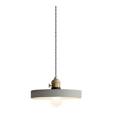 Imagem de BAZHIMAO Abajur de concreto retro industrial lustre de cimento simples - luz pendente quarto restaurante decoração teto luminária pendente E26 luminárias internas ajustáveis, lustre moderno LED