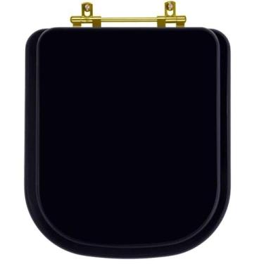 Imagem de Tampa de Vaso Poliéster Axis Preto para bacia Deca com Ferragem Dourada