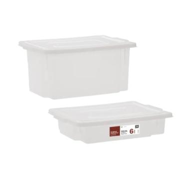 Imagem de Kit 2 Caixa Alimentícia Com Tampa Multiuso Frigorífica 6l + 12l