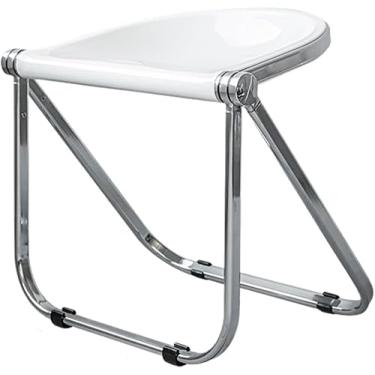 Imagem de Cadeira Dobrável De Acrílico, Bancos De Cadeiras De Jantar Cristalino, Bancos De Bar De Cadeira De Jantar Sem Braços De Plástico Engrossado, Para Casa, Escritório, Sala, White