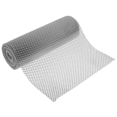 Imagem de Forro de gaveta e prateleira, forro de PVC sem adesivo, dupla face, antiderrapante, fácil de cortar, forros de gaveta e prateleira para armário de cozinha, mesa, utensílios de cozinha (cinza)