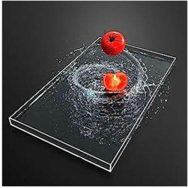 Imagem de Altura 5 cm/1,97" acrílico flutuante adereços foto bandeja de tiro, vitrine, tanque de água rasa transparente, caixa de armazenamento portátil de cosméticos para alimentos