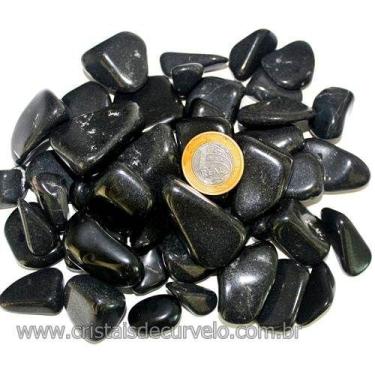 Imagem de Quartzo Preto Rolado - Pedra Natural 1kg - G 30 a 45mm - Tipo B - Cris