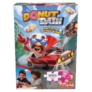 Imagem de Goliath Jogo Donut Dash Com Quebra-Cabeça De 24 Peças - Corrida Para Pegar Donuts Iguais, Carro Faz Verdade Na Mesa Ou No Chão Duro. Inclui Peças.