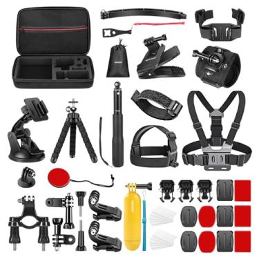 Imagem de NEEWER Kit de acessórios para câmera de ação 50 em 1 compatível com GoPro Hero 11 10 9 8 7 6 5 4 GoPro Max GoPro Fusion Insta360 DJI Osmo Action 2 AKASO e mais