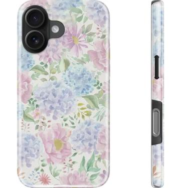 Imagem de Goodon Capa para iPhone 16 - Carregamento sem fio - Capa rígida de camada dupla e capa de silicone - Capa protetora para celular com lindos designs de flores silvestres para mulheres - Sonho floral