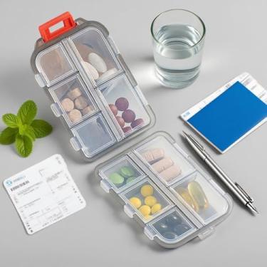 Imagem de Caixa organizadora de comprimidos portátil de grande capacidade, 7 dias por semana, 3 refeições de medicamentos, caixa de armazenamento de medicamentos especiais à prova de vazamento e umidade para