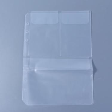 Imagem de Pastas de fichário A5 A6 Sacos convenientes para arquivamento de documentos, adesivos, suporte de arquivo, material de escritório (A5 com três bolsos)