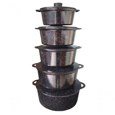 Imagem de Jogo De Panelas Alumínio Batido Fundido Tampa Pesada Belmar