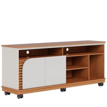 Imagem de Rack Bancada Tv 65 Pol 150 Cm Jurere Freijo Off White Matte Colibri - 