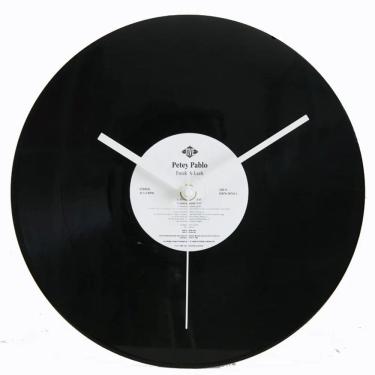 Imagem de Relógio de parede vintage com design de disco de vinil 30x30cm em metal
