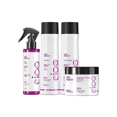 Imagem de Eico Professional Liso Mágico Shampoo Condicionador Máscara 300g Spray Fluído Anti Frizz Protetor Térmico 200ml