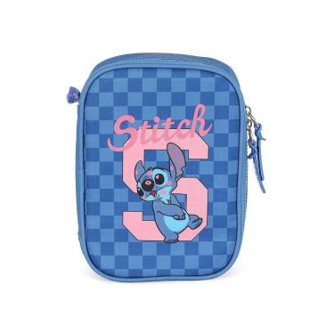 Imagem de Estojo Box 100 Pens Luxcel Stitch Quadriculado Azul-Feminino