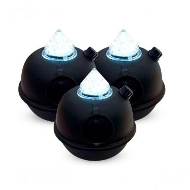 Imagem de Kit 3 Luminárias De Mesa Decorativa Bujãozinho De Metal A Pilha Com Led Branco Dimerizável E Alça