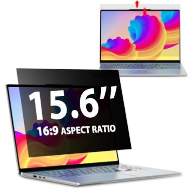 Imagem de Tela de privacidade para laptop de 15,6 polegadas, proporção 16:9, protetor de privacidade de tela de laptop compatível com Lenovo Hp Dell Acer Asus Thinkpad Envy Xps, protetor de filtro de computador