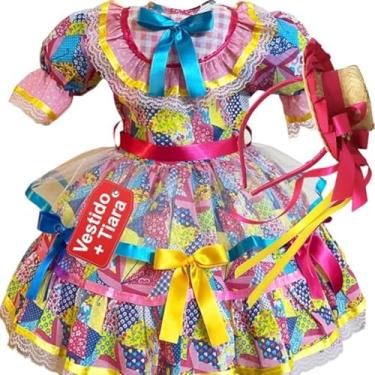 Imagem de Vestido Festa Junina Caipira São João Quadrilha Infanil Colorido