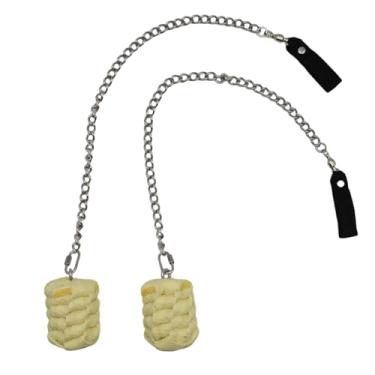 Imagem de Fire Poi Set – 2.7 Inch Woven Kevlar MoonBlaze Heads – Set of 2 – Twist Link Chain – Flow, Spinning, Circus, Dance Prop – for Festivals & Performances