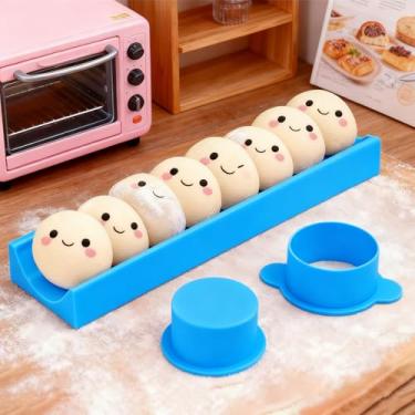 Imagem de 1 conjunto de moldes para bolos, cortador de biscoito redondo, faça-você-mesmo, casa, festa, casamento, sobremesa, utensílios para assar (azul)