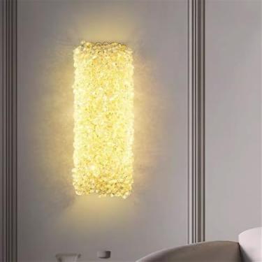 Imagem de Luminária de parede moderna e luxuosa em cristal com LED, ideal para sala de estar, quarto, cabeceira, casa de campo, hotel, escritório, escada e corredor (Estilo 33 D12H30CM)