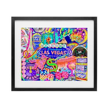 Imagem de Stupell Industries Fabulosa impressão emoldurada preta divertida de Las Vegas sob vidro, design de Jess Stempel, 43 x 53 cm