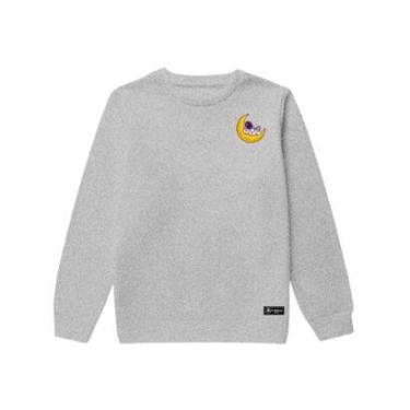 Imagem de Blusão Moletom Infantil Lua Astronauta Personalizado sem Capuz gola Redonda-Unissex