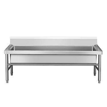 Imagem de TRGCJGH Pia de preparação de barra de tigela única, pia independente de aço inoxidável, pia de lavanderia simples de fazenda para lavanderia, garagem, porão, externo e interno (100 cm)