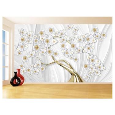 Imagem de Papel De Parede 3D Floral Textura Sala Flores 3,5M Xfl310 - Você Decor