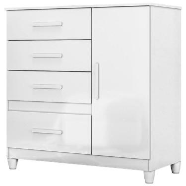 Imagem de Cômoda Para Quarto 98cm Com 4 Gavetas Baco Branco Z17 - Mpozenato