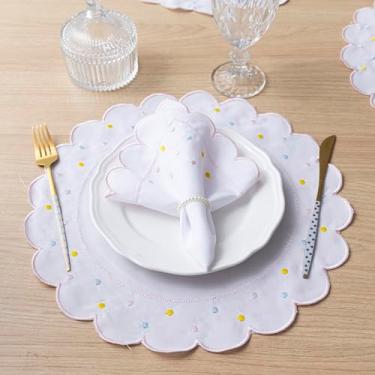 Imagem de Kit 12 Pçs 6 Lugares Mesa Posta Sousplat Jogo Americano Poá