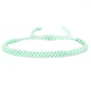 Imagem de QRH Pulseiras de corda trançada feitas à mão, pulseira de tecido ajustável simples, com proteção budista tibetana, boa sorte, cabalá, amuleto, boho, verão, surfista, pulseiras, tornozeleiras