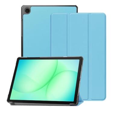 Imagem de SFFINE Capa para Samsung Galaxy Tab A11 Plus 2025/A9 Plus 2023 de 11 polegadas, capa protetora de três dobras para tablet Galaxy Tab A11+/A9+, despertar/hibernar automaticamente (azul claro)