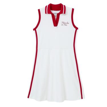 Imagem de Vestido Polo Infantil Hering Branco/Vermelho-Feminino